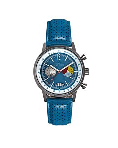 Men's Torque Chronograph Genuine Leather Blue Dial Watch