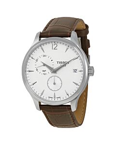 Men's Tradition Chronograph Brown Leather White Dial