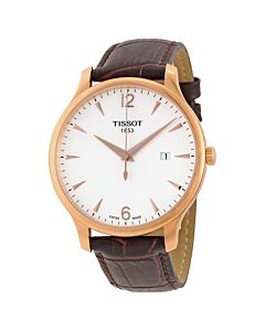 Men's Tradition Brown Leather White Dial