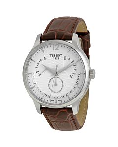 Men's Tradition Perpetual Calendar Brown Leather Silver Dial