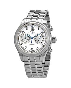 Men's Trainmaster Cannonball Chronograph Stainless Steel White Dial Watch