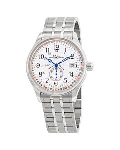 Men's Trainmaster Railroad Stainless Steel White Dial Watch