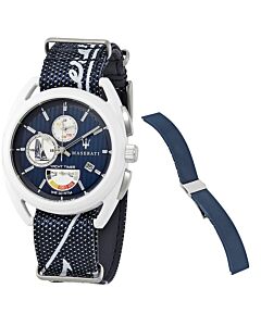 Men's Trimarano Yacht Timer Chronograph NATO Nylon Blue Dial Watch