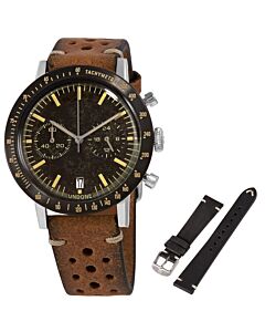 Men's Tropical Caribbean Chronograph Leather Black Dial Watch
