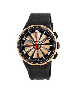 Men's Turbine Chronograph Rubber Pink Gold Dial