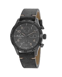 Men's Type 21 Chrono Auto Chronograph Genuine Leather Grey Dial Watch