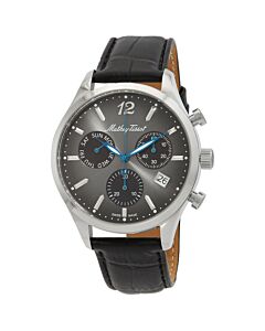 Men's Urban Chrono Chronograph Leather Black Dial Watch