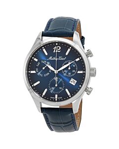 Men's Urban Chrono Chronograph Leather Blue Dial Watch