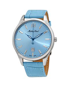 Men's Urban Genuine Leather Blue Dial Watch