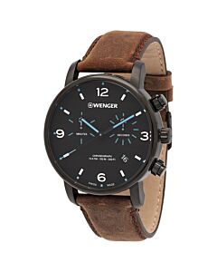 Men's Urban Metropolitan Chronograph Leather Black Dial Watch