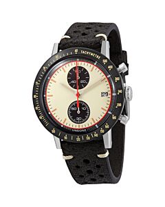 Men's Urban Vintage Newman Chronograph Leather Cream Dial Watch