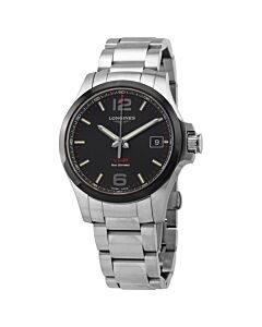 Men's V.H.P Conquest Stainless Steel Black Dial Watch