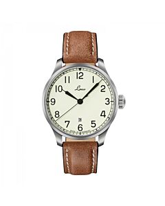 Men's Valencia Leather White Dial Watch