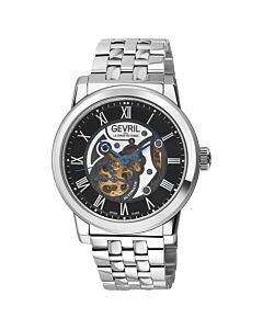 Men's Vanderbilt Stainless Steel Black Dial Watch