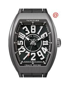 Men's Vanguard Crazy Hours Alligator Black Dial Watch