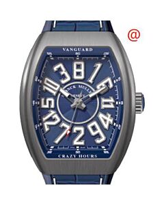 Men's Vanguard Crazy Hours Alligator Blue Dial Watch