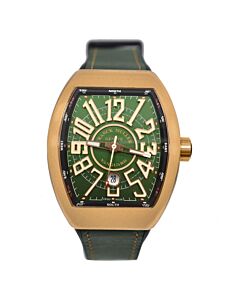 Men's Vanguard Leather Green Dial Watch