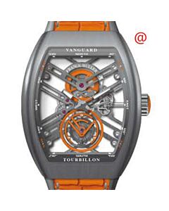 Men's Vanguard Leather Transparent Dial Watch