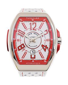 Men's Vanguard Racing Leather White Dial Watch