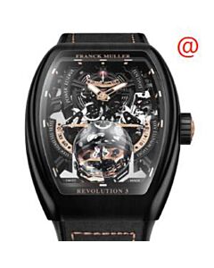 Men's Vanguard Revolution 3 Leather Black Dial Watch