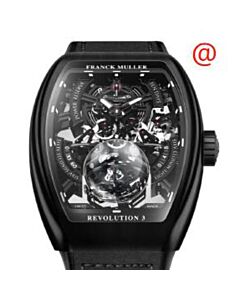 Men's Vanguard Revolution 3 Leather Black Dial Watch