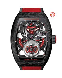 Men's Vanguard Revolution 3 Leather Transparent Dial Watch