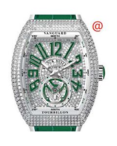 Men's Vanguard Tourbillon Alligator Green Dial Watch