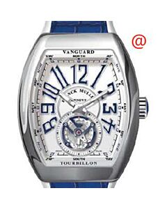 Men's Vanguard Tourbillon Alligator Silver-tone Dial Watch