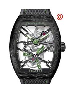 Men's Vanguard Tourbillon Alligator Transparent Dial Watch