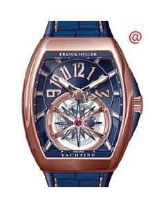 Men's Vanguard Yachting Leather Blue Dial Watch