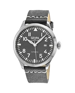 Men's Vaughn Genuine Leather Grey Dial Watch