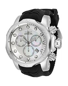 Men's Venom Chronograph Silicone Silver Mother of Pearl Dial Watch
