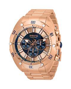 Men's Venom Chronograph Stainless Steel Rose and Blue Dial Watch