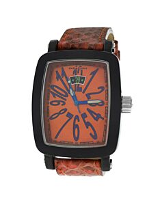 Men's Via Larga S.3517.L Leather Orange Dial Watch