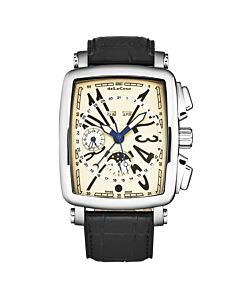 Men's Vialarga Chronograph Leather Beige Dial Watch