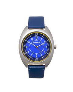 Men's Victor Genuine Leather Blue Dial Watch