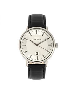 Men's Vin Genuine Leather Silver-tone Dial Watch