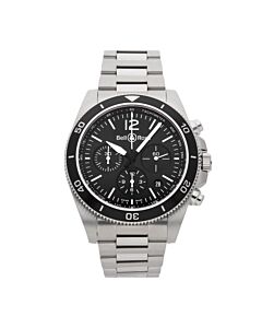 Men's Vintage Chronograph Stainless Steel Black Dial Watch