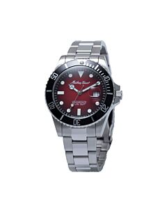 Men's Vintage LE Stainless Steel Red Dial Watch