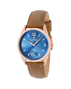 Men's Vintage Leather Dark Blue Dial Watch