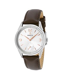 Men's Vintage Leather Silver Dial Watch