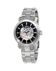 Men's Vintage Automatic SS Silver-Tone Skeletonized Dial SS