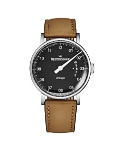 Men's Vintago Leather Black Dial Watch
