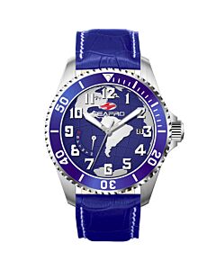 Men's Voyager Leather Blue Dial Watch