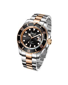Men's Wall Street Stainless Steel Black Dial Watch