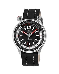 Men's Wallabout Leather Black Dial Watch