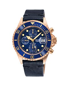 Men's Wallstreet Chronograph Leather Blue Dial Watch