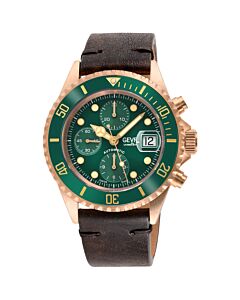 Men's Wallstreet Chronograph Leather Green Dial Watch