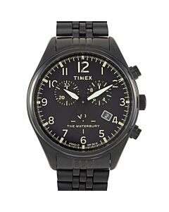 Men's Waterbury Chronograph Stainless Steel Black Dial Watch