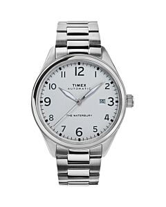 Men's Waterbury Stainless Steel White Dial Watch